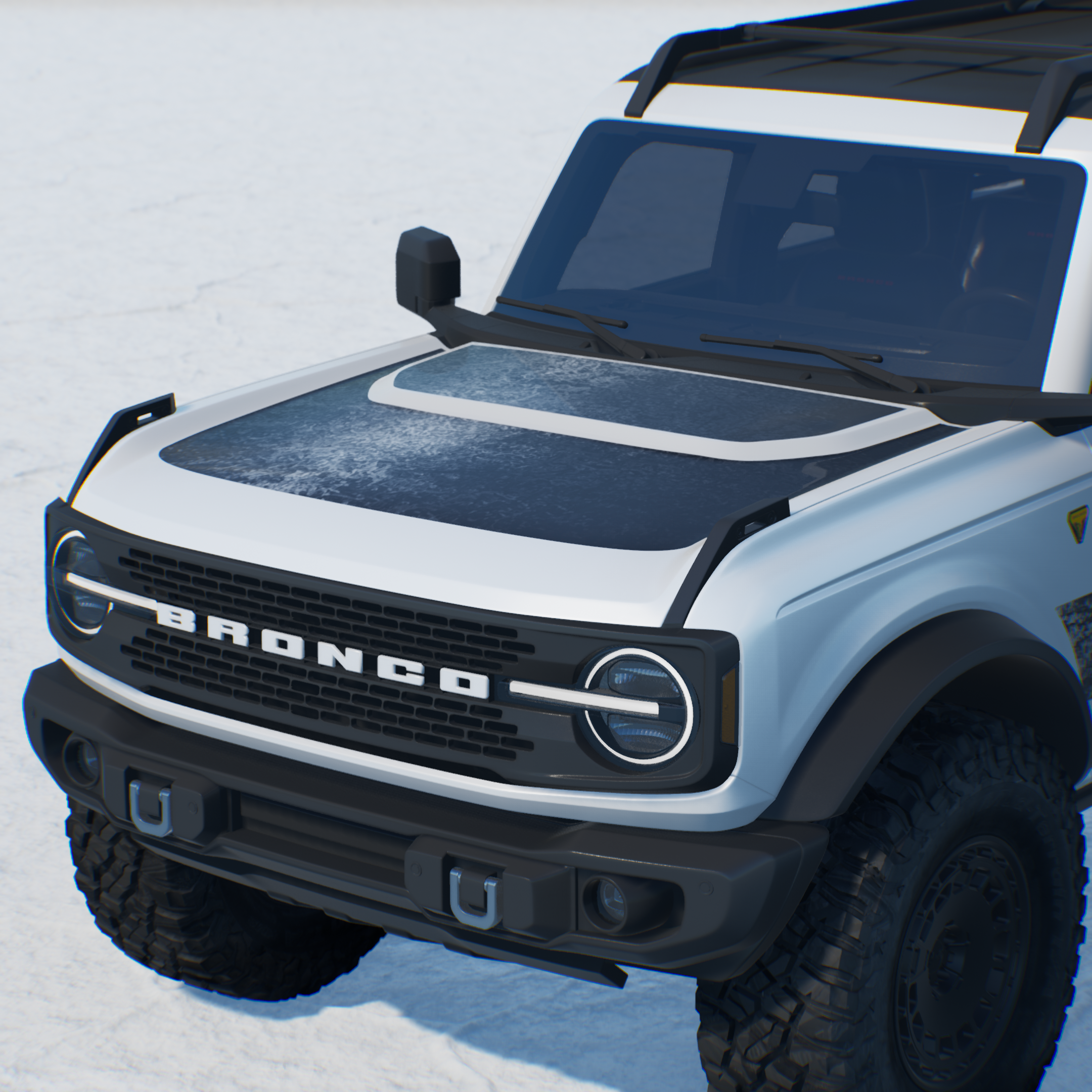 FORGED CARBON CENTER HOOD COMBO ford bronco hood decal forged carbon