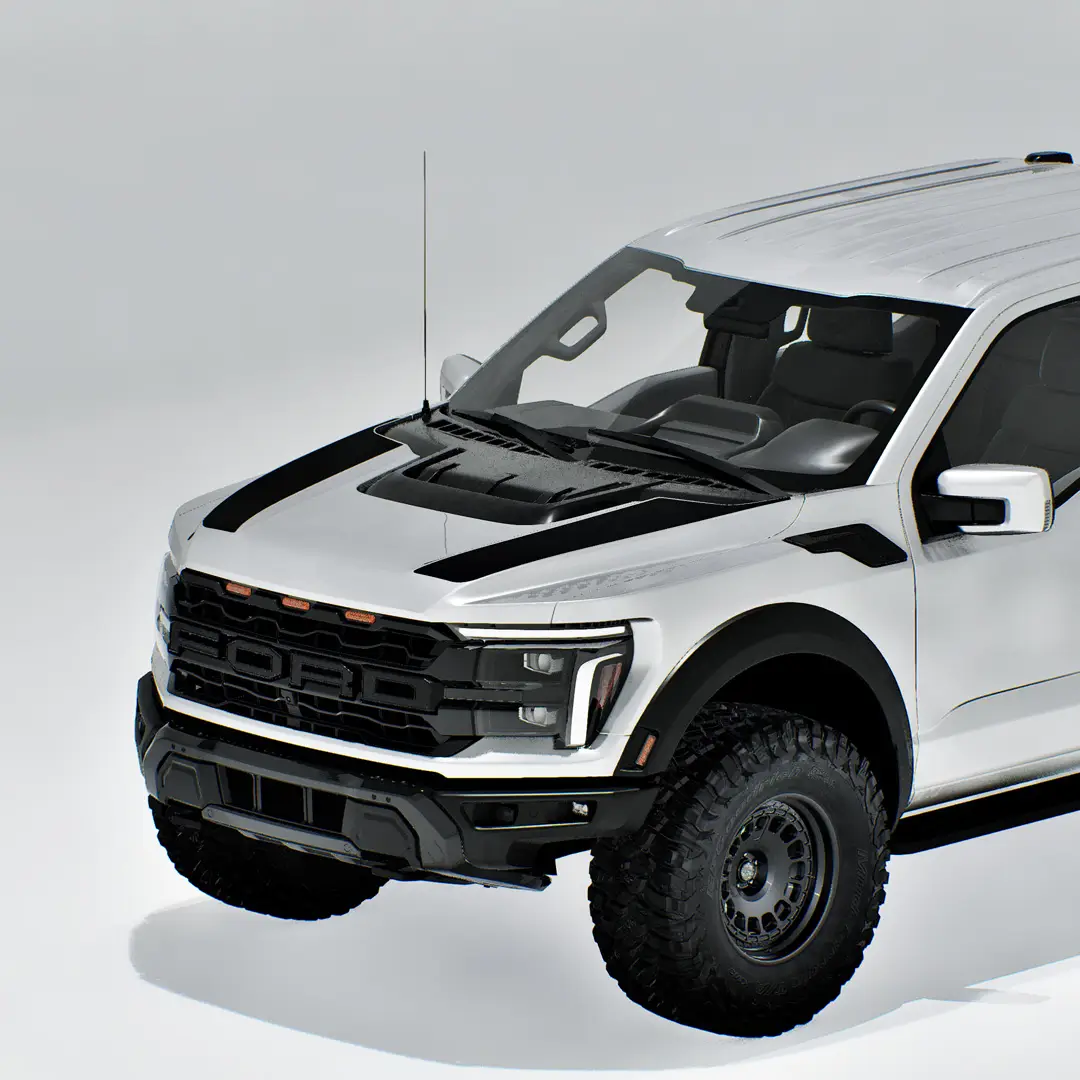 IMG2419 3M Matte Black and Satin Black hood stripe decals are clean, simple, and aggressive and go well with any paint color.