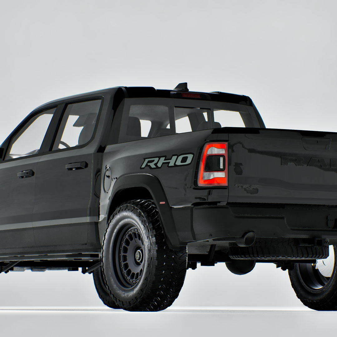 RHO LETTERS ON A BLACK TRUCK