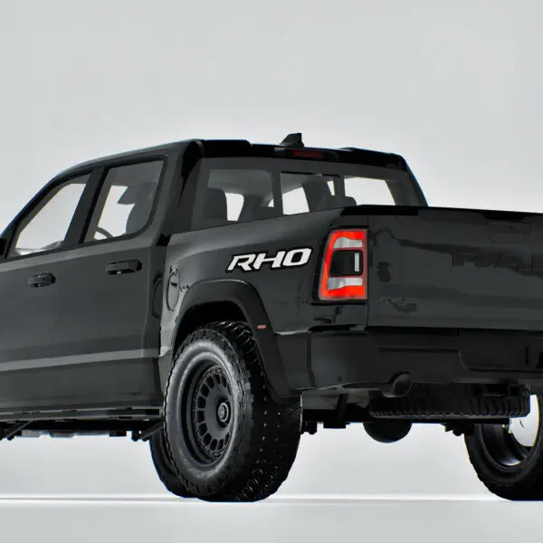 RHO LETTERS ON A BLACK TRUCK