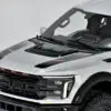 IMG2386 Ford Raptor Heritage Edition Racing Stripe Vinyl Hood Decals with satin black, red, and gradient print