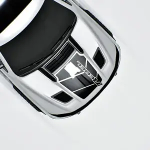 The Ram Rebel Blackout vinyl hood decal can deflect light and add style to your truck.